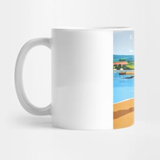 Exmouth beach UK, a 1950's style retro posterisation design Mug